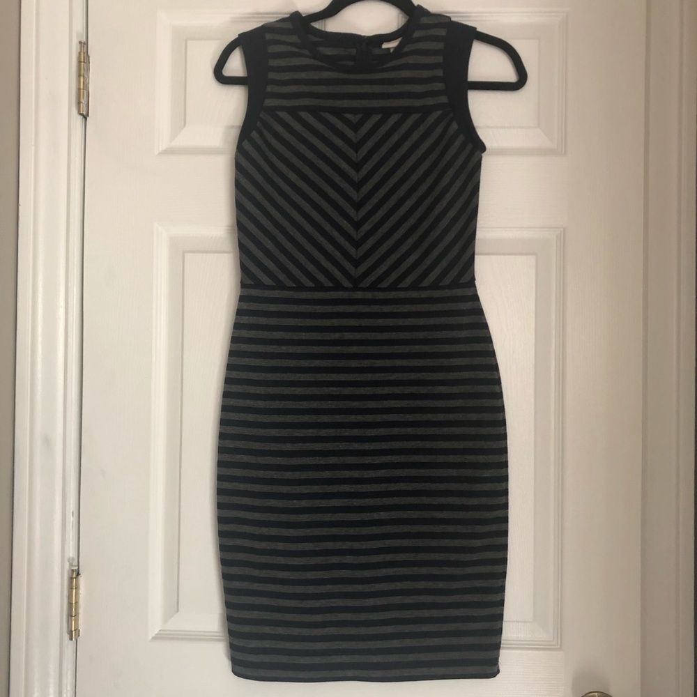 Merona Blue and Gray Stripe Sleeveless Dress XS